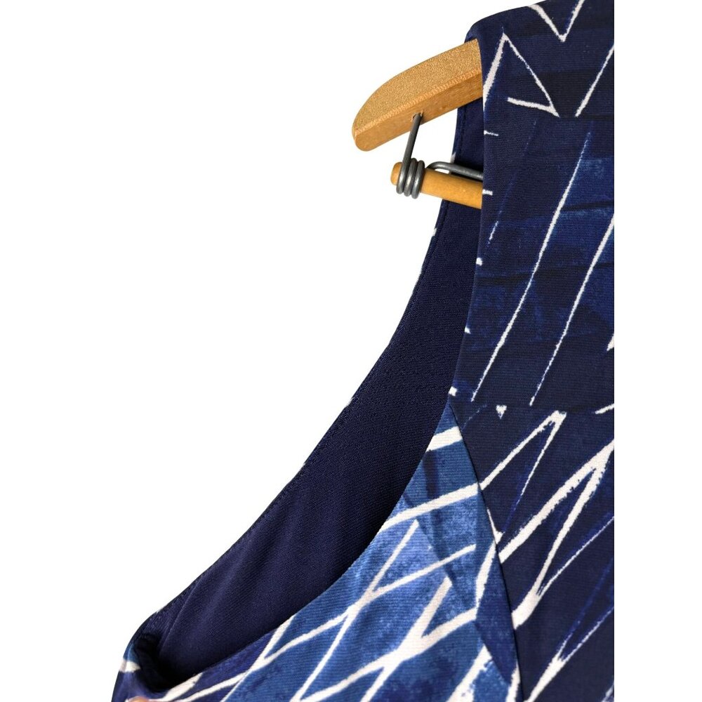 Lauren Ralph Lauren Geometric Print Sleeveless Maxi Dress with Belt Women's 14W - Picture 16 of 16